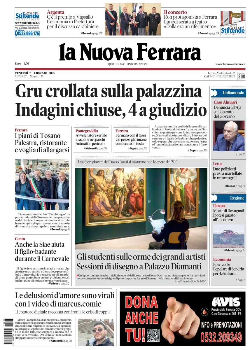 Prima-pagina-nuova ferrara-oggi-edizione-del-2025-02-07